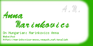 anna marinkovics business card